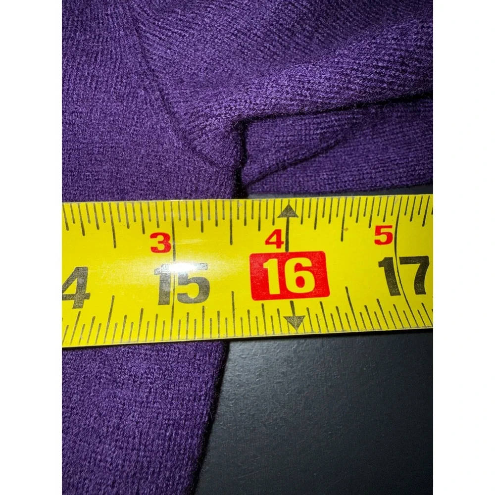 Polo Ralph Lauren Custom Fit V-Neck Sweater Mens S Purple Merino Wool Italian